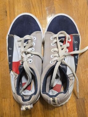 Tommy Hilfiger Space Jams Kids Canvas Sneakers in Navy, Gray & Red -